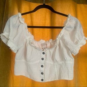 Milkmaid Button-down Blouse / Cream / H&M / Size 10